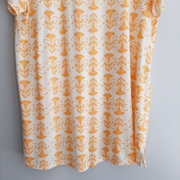 SIGRID OLSEN Floral Relaxed Fit Hi-Low V-Neck Tunic Top White & Yellow Sz 1X - Picture 8 of 10